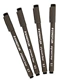 Package contains one 0.1mm pen one 0.3mm pen one 0.5mm pen and one 0.7mm pen