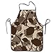 Produktbild 2019 Apron Adjustable Durable Bib Apron Leaves Pattern for Server Stitched Edges