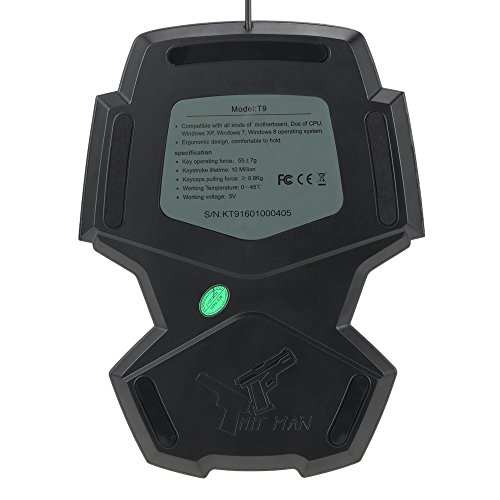 KKmoon T9 47 Schlüssel Mini Professionelle Gaming Tastatur/ Single Hand Tragbare USB Verdrahtete Esport Keyboard mit 3 Ebenen LED Hintergrundbeleuchtung Multimedia-Tasten - 3