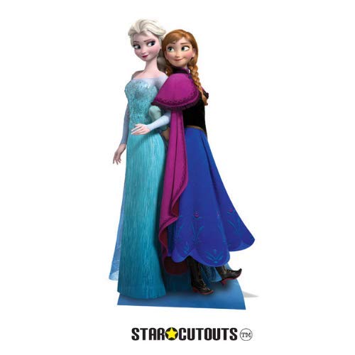 Star Cutout c730 - Figura gigante de cartón de Anna y Elsa de Frozen, 162 x 90 cm