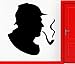 Produktbild Sherlock Holmes Detective Wandaufkleber Hübsches Porträt Tabakspfeife Muster Wandtattoo Rauch Kinderzimmer Innendekoration S57 * 90cm