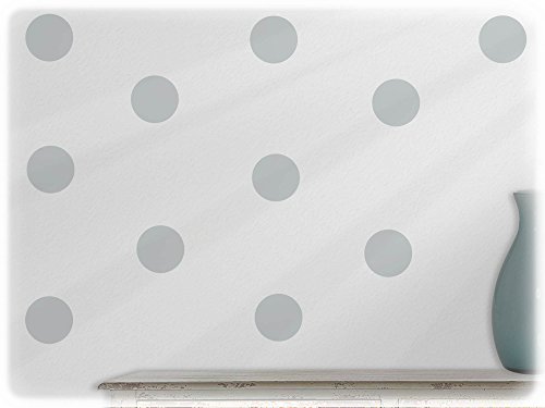 Preisvergleich Produktbild wandfabrik - Wandtattoo / Wandaufkleber 15 Polka Dots / Punkte in Hellgrau