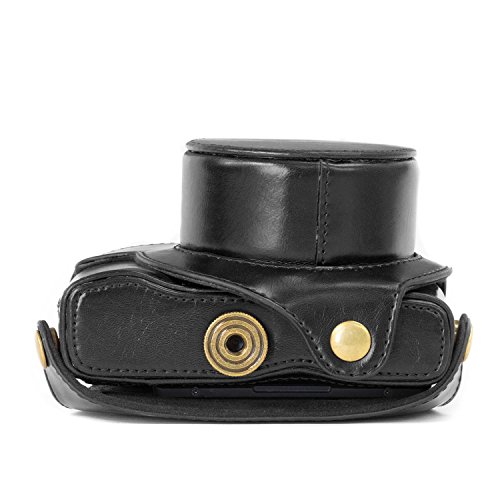 MegaGear Etui souple en cuir pour  Housse pour Canon PowerShot G1X Mark II  Noir 