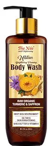 The Nile Ubtan Brightening Foaming Body Wash with Raw Organic Turmeric and Saffron with Shea Butter and Vitamin E - 200ML