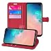 Produktbild HWeggo Hülle Leder Kompatibel mit Samsung Galaxy S10 Plus/S10+,Galaxy S10 Plus/S10+ Lederhülle Flip Tasche Handyhülle Brieftasche Wallet Hülle im Bookstyle Klapphülle mit Standfunktion - Rot