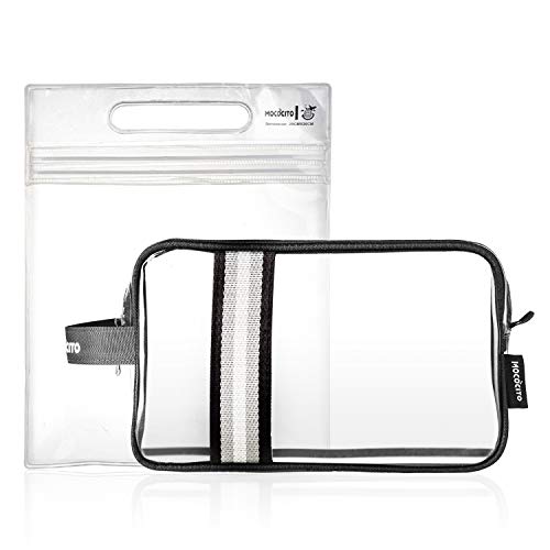 Preisvergleich Produktbild MOCOCITO Kulturbeutel Durchsichtig und Plastikbeutel für Flüssigkeiten Zugelassen(20x20cm) Nach EU Handgepäckbestimmungen [Schwarz]