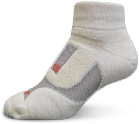 LifeSocks AirbornePlus Quarter, Above-Ankle Merino Socks with Seacell Active, White, Small