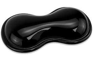 Arisase Almohadilla de reposamuñecas suave para ratón, gel de silicona, cojín ergonómico, cómodo para aliviar el dolor de muñeca, con relleno de gel, oficina y hogar, accesorios de escritorio (negro)