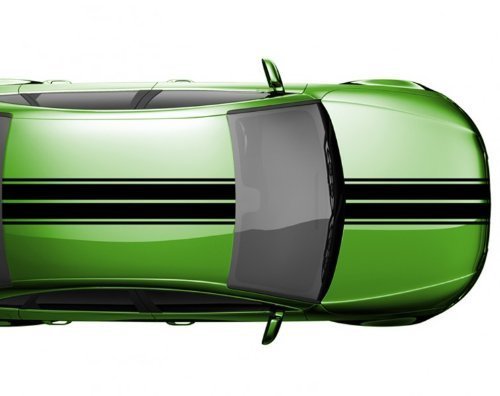 Viperstreifen 14 x 200 cm Rennstreifen Auto Tuning Autoaufkleber Viper 2N005, Farbe:Weiß Matt