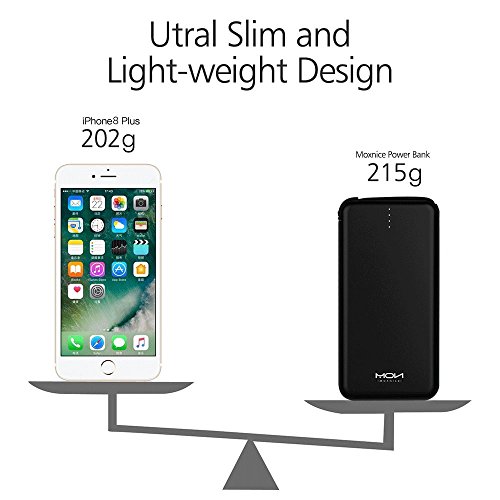 Moxnice Batterie Externe 10000mAh Power Bank Petit Chargeur Portable Rapide et Portable de Batterie avec USB C C  ble Int  gr   pour iPhone Android Sa