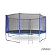 Produktbild Jawinio Gartentrampolin Trampolin mit Sicherheitsnetz Leiter Randabdeckung (Ø 366cm, Blau)