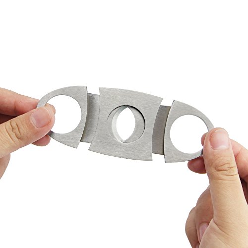 Zigarrencutter, Zilong Zigarrenschneider, Doppelte Klinge, Edelstahl Cutter für Zigarren Silber - 6