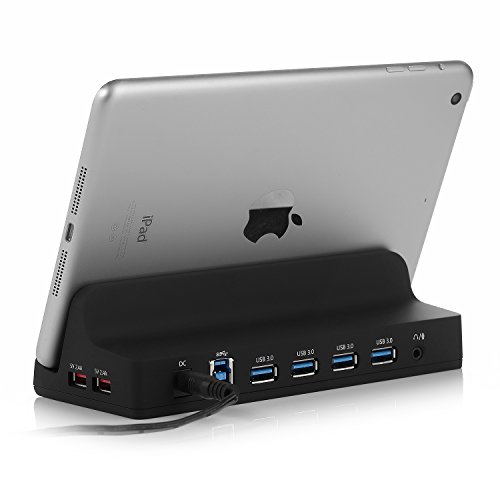 BESTEK Aktiv USB Hub 3.0 ( 4 Ports ) hat extra 2 x 5V/2.4A Ladeports + 1 Audio Port mit 12V 3A Netzteil bis zu 5 Gbps Datentransferrate abwärtskompatibel Schwarz - 6