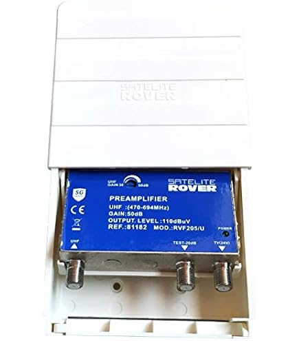 Kit Amplificateur Mât UHF 34 DB Avec Filtre LTE 5G Ikusi - Pour Améliorer La Réception TNT Dans La Maison