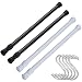 Produktbild 4 einstellbare Federspannung Gardinenstange – 70–120cm Spring Tension Rod, ausziehbar Länge, für Heimwerker Projekte Küche, Schrank, Kleiderschrank, Fenster, Bücherregal, Durchmesser 1,3 cm