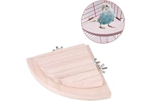 HEEPDD 2Pcs Piattaforma di pappagallo, Supporto a forma di ventaglio in legno Supporto da salto ad angolo Piccoli animali da masticare Giocattoli per parrot Hamster Cincillà