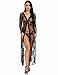 Produktbild YiZYiF Transparent Kimono Blumen-Spitze Negligee Reizwäsche Nachtwäsche Morgenmantel Babydoll Lingerie Damen Dessous Set mit G-String Schwarz XL