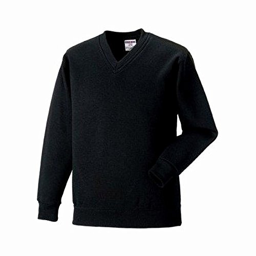 Russell Workwear V-Neck Sweatshirt Top (L) (Black)