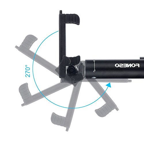 Foneso Bluetooth Selfie Stick mit Fisheye/Fischauge und Stativ fÃ¼r Smartphone/Kamera,Schwarz