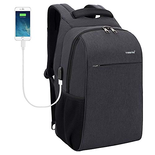 TIGERNU - Mochila para portátil de 15.6" (Resistente al Agua, antirrobo, para Escuela/Negocios), Color Negro