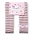 BABY TODDLER INFANT LEGGINGS TIGHTS PANTS UNISEX WITH ADORABLE ANIMAL DESIGN PINK RABBIT STRIPES MEDIUM