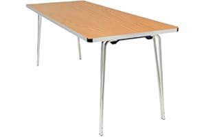 Office Needs Direct Gopak Contour Rectangular Folding Table Oak 1220x685x698mm (LxWxH) Size 5 Adult