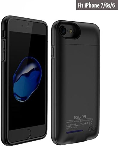 iPhone 7 Battery Case, YFish 3000mAh iPhone Portable Charger Slim Rechargeable Extended Battery Charging Pack Power Bank Case with Kickstand for iPhone 7 / 6S / 6 4.7 inch, Black