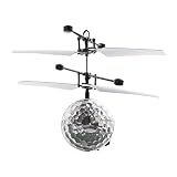 KKAAEE Mini Flugzeug-Hubschruber, Kinder Fliegen RC Kugel-LED-Blitzen-Licht Flugzeug-Hubchrauber-Infrarot-Induktions-RC Spielzeug - 4
