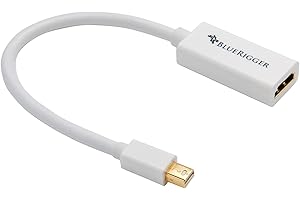 BlueRigger Premium Mini DisplayPort (Mini DP | Thunderbolt) HDMI Male to Female Adapter Audio Video HDTV Cable (15cm) - For MacBook Pro, Air, iMac, Mac Mini, Microsoft Surface Pro, Lenovo Thinkpad X1
