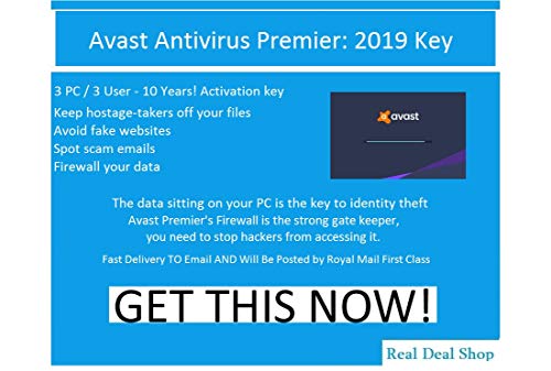 Price comparison product image Avast Antivirus Premier: 2019 3 PC / 3 User - 10 Years! Activation key