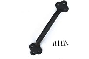 KAFENDA Poignée De Porte Coulissante Noire De 229MM, Porte De Grange Goulissante, Poignée De tirage, Poignée De Traction Pour Porte De Grange Goulissante, Armoire, Tiroir, Garage, Vis Incluses