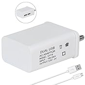 A2Z Shop 2 Amp Mobile Dual Port Fast Charger Wall Charger With 1 Meter Micro USB Cable Charging Data Cable(White)
