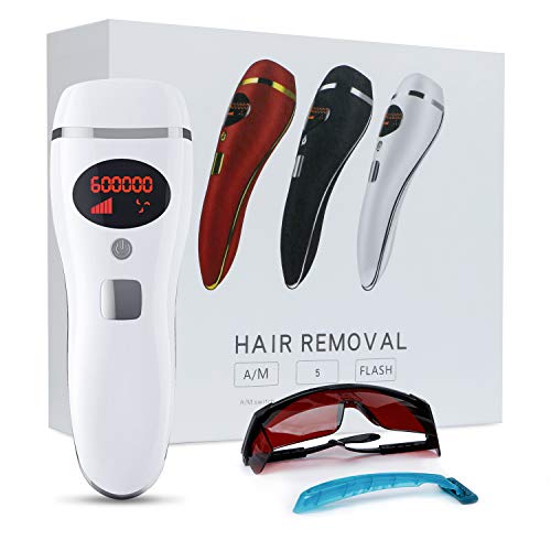 IPL Hair Removal Device, Permanent Hair Removal System for Women 600,000 Flashes Profesional Painless Use at Home