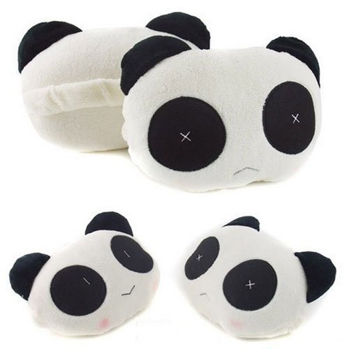 Kasstino 1 Pair Cute Panda Vehicle Neck Rest Pillow Headrest Cushion Protecter Travel Car Pillow