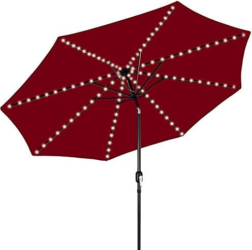 Patio Umbrella String Light Remote Control 104 LED Copper Wire Decor Lights Battery Operated Warm White