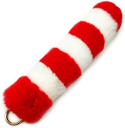 Rex Rabbit Tail Tail Pendant Fox Squirrel Tattoo Tail Jewelry Tail Pendant cosplay Toy Key Ring Tote Bag Backpack Accessories Charm Charm Handmade Fur Toy (Red)