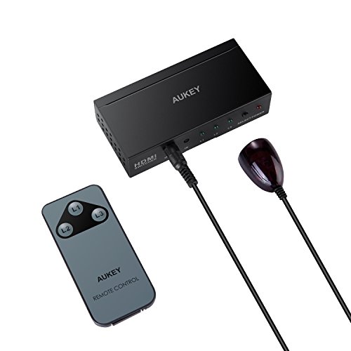 AUKEY HDMI Switch 3 Eingang 1 Ausgang Unterstützung 4K und 3D aus Metall für HDTV / Blu-ray-Player / DVR / Xbox / PS4 usw. - 3