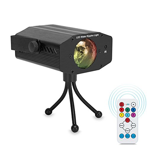 Caroki Disco Lights Disco Balls Stage Lights Rotating Strobe Light DJ LED Lights - Sound Activated 7 RGB Colors Water Wave Light for Parties home birthday Karaoke DJ Outdoor Wedding Halloween new year celebration(With Remote Control)