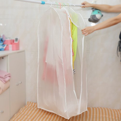 GHB 2 Kleiderschutzhülle Kleidersack Anzug Mantel Kleidung Staubschutz mit Reißverschluss Kleidung Lagerung Hängetasche - 2