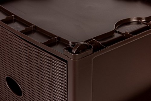 Rollbarer Schubladenschrank aus Kunststoff in Rattan-Optik mit 4 Schubladen. Maße: 40x40x81 cm. In schönem, dunklen Braun! - 4