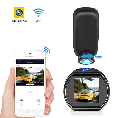 Kfz-Dashcam WiFi Mini Dashcam HQBKiNG FHD 1080P Auto Armaturenbrett Kamera mit Nachtsicht magnetisch 360° drehbar Ständer G-Sensor Loop Aufnahme Parkmonitor, Support Card 128 G Max Kfz-Dashcam WiFi Mini Dashcam HQBKiNG FHD 1080P Auto Armaturenbrett Kamera mit Nachtsicht magnetisch 360° drehbar Ständer G-Sensor Loop Aufnahme Parkmonitor, Support Card 128 G Max