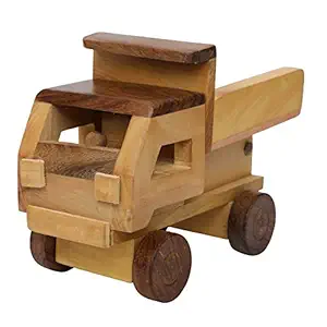 Woodmania Beautiful Wooden Classical Dumper Truck Toy showpiece