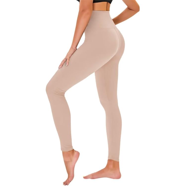 AMIYOYO Set van 2 leggings voor dames, hoge taille, ondoorzichtig, elastische buikweg-broek, zachte sportbroek voor yoga, fitness, outdoor, vrije tijd, 50-54