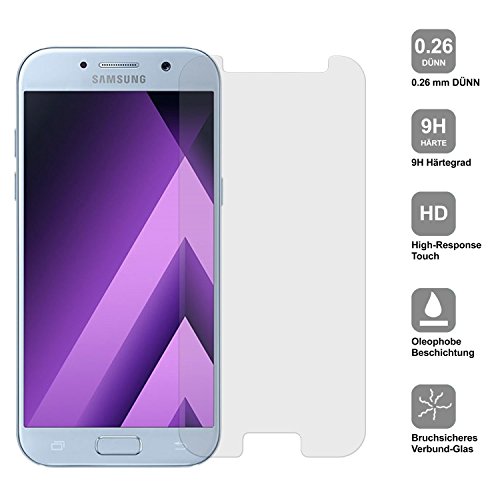 (2 Pack)Samsung Galaxy A7 (2017) Panzerglas – EUGO 9H Gehärtetem Glas Schutzfolie Displayschutzfolie Panzerglas für Samsung Galaxy A7 (2017) - 3