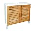 Produktbild Nordic osoltus Waschtisch Unterschrank Badschrank Waschbeckenschrank I Bambus Holz Braun I Korpus MDF weiß lackiert