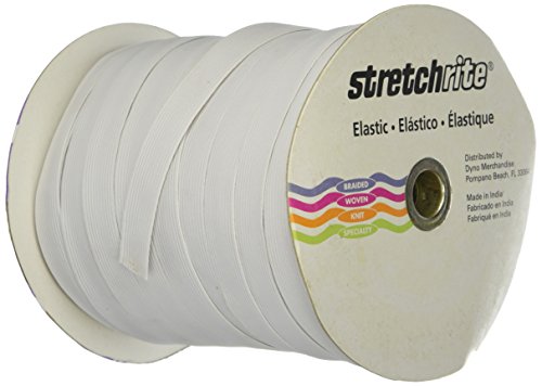 Stretchrite Braided Elastic, White, 1/4-Inch by 144-Yard