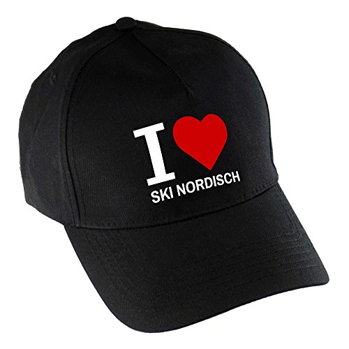 Preisvergleich Produktbild Baseballcap Classic I Love Ski Nordisch schwarz