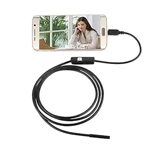 MatLogix Waterproof Endoscope Mini HD Snake Tube 5.5 Mm Lens USB Inspection 6 LED Borescope Security Camera with 5m Wire for Android Phone PC and Notebook (Black)