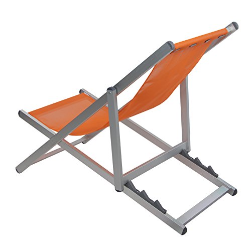 Liegestuhl Deckchair SANJO klappbar in vielen Farben Gartenliege 3-fach höhenverstellbar Gartenstuhl Klappstuhl Strandliege, Farbe:Himbeerpink - 4