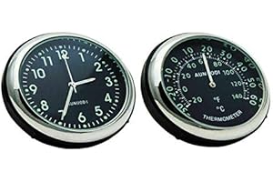 SUNWAN Riloer Automotive Digital Luminous Quartz Clock Monitor mit Clip/Kleber für Autothermometer, 4 * 4 * 4 cm (1,57 * 1,57 * 1,57 Zoll), Schwarz